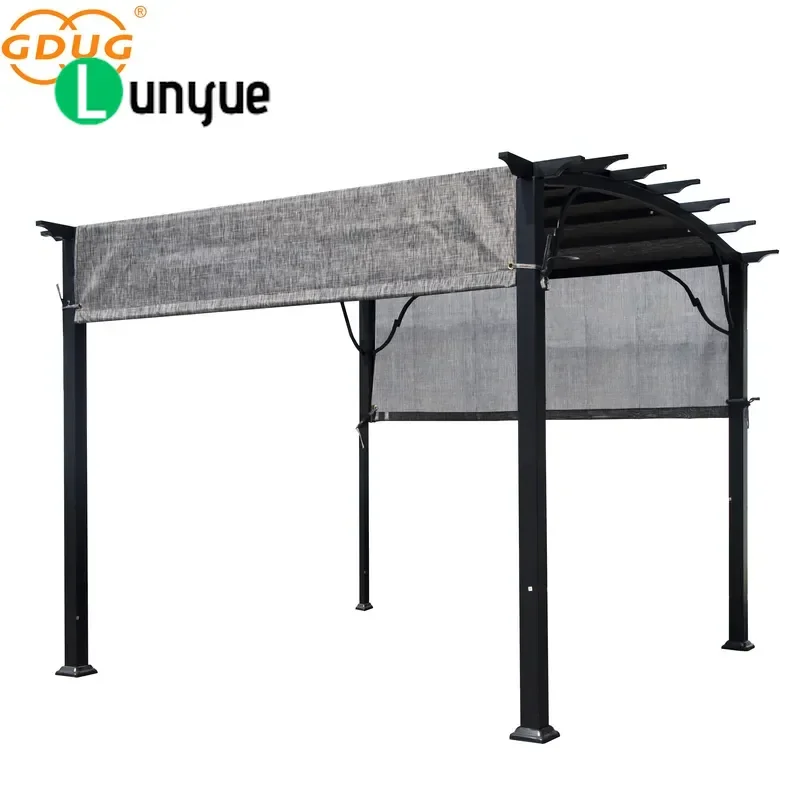 300x300cm Vaulted Garden Gazebo Canopy Outdoor Leisure Backyard Tent Waterproof Sunshade for Patio Party Camping Durable