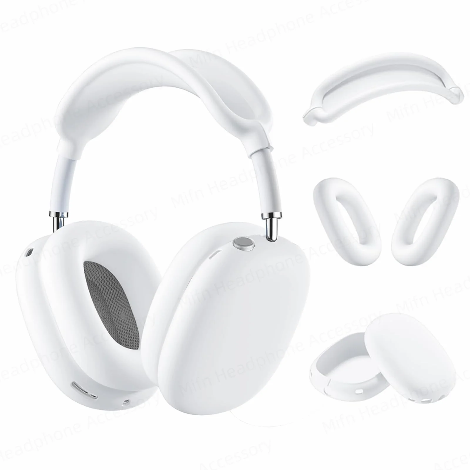 Чехол для airpods max 2024 года, чехол 3 в 1, чехол для ушей/чашки для ушей/повязка на голову для наушников Airpods Max USB-C/Lightning