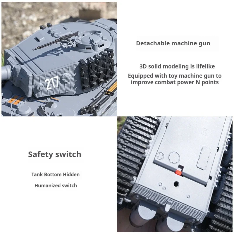 1/24 Taigen RC Battle Tank Tiger I Radio Control Military Tanks Infrared Combat Cars Ready To Run Vehicle Toys for Boys TH23570