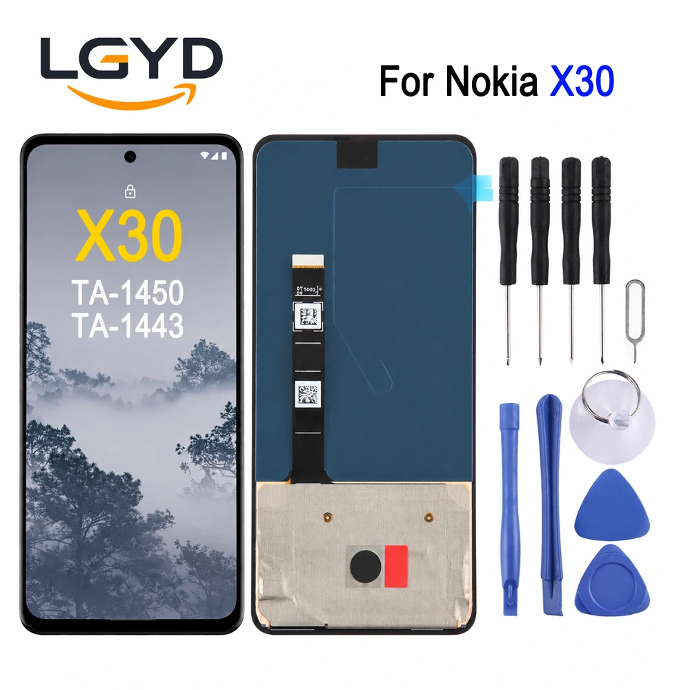 Оригинальный AMOLED-экран 90Hz для Nokia X30 5G, TA-1450 / TA-1443, сенсорный дисплей, запасная часть для ремонта и замены