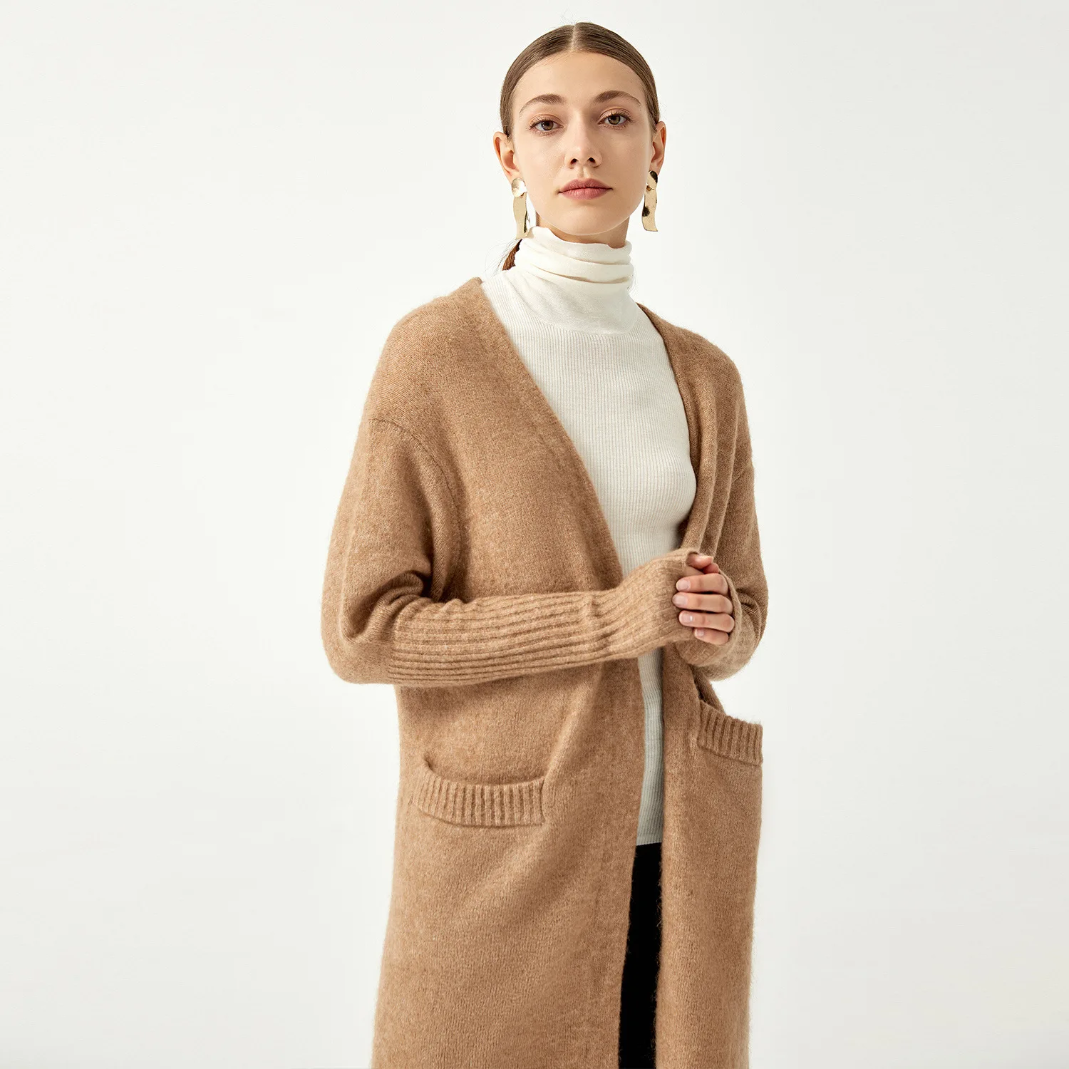 

DressMohair Lazy Cardigan 2024 Spring And Autumn Women'S New Fashion Temperament Alpaca Sweater Coat