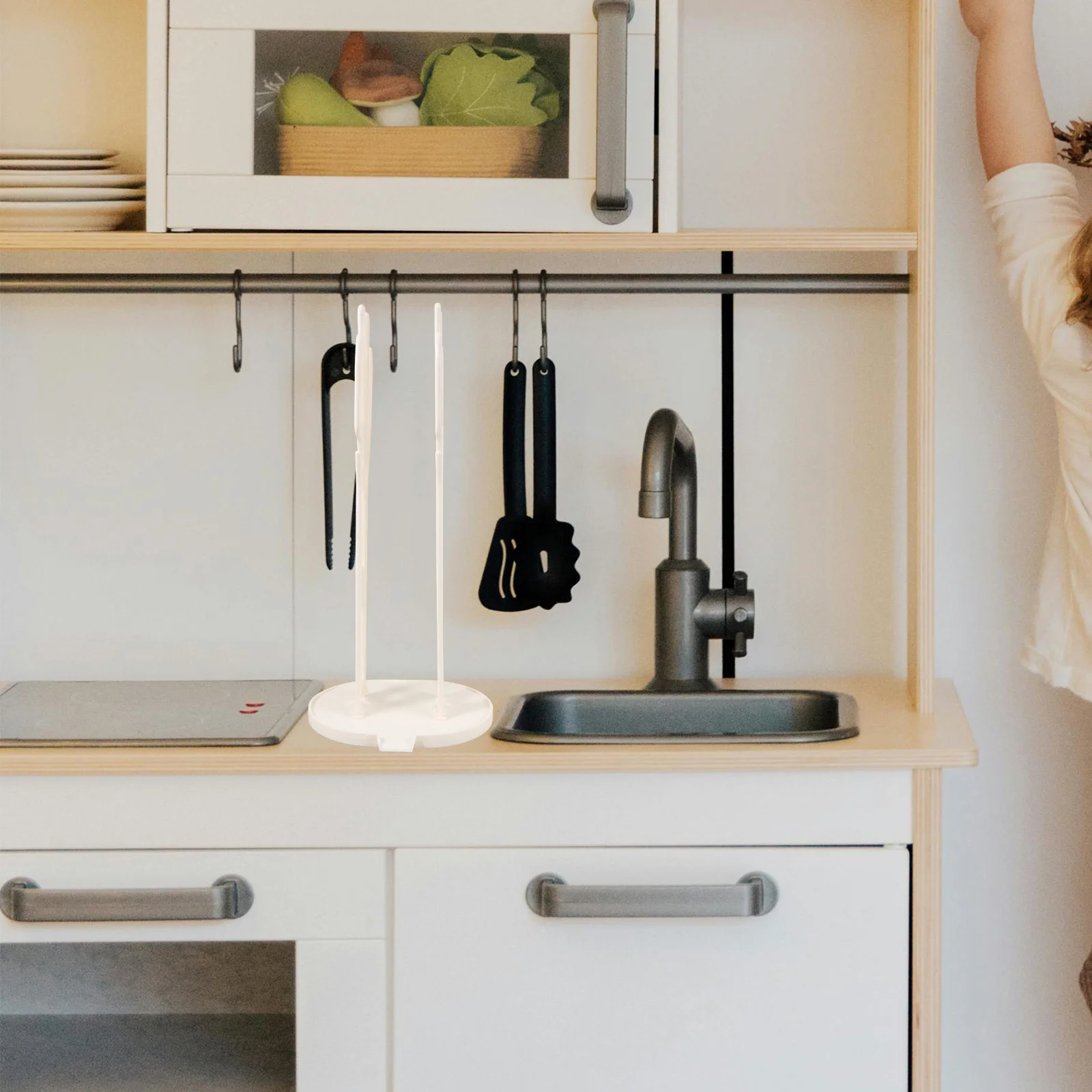 

Drain Rack for Kitchen Gloves Holder Dish Cloth Sink Rack PP Material Water Collector Base Durability White Color