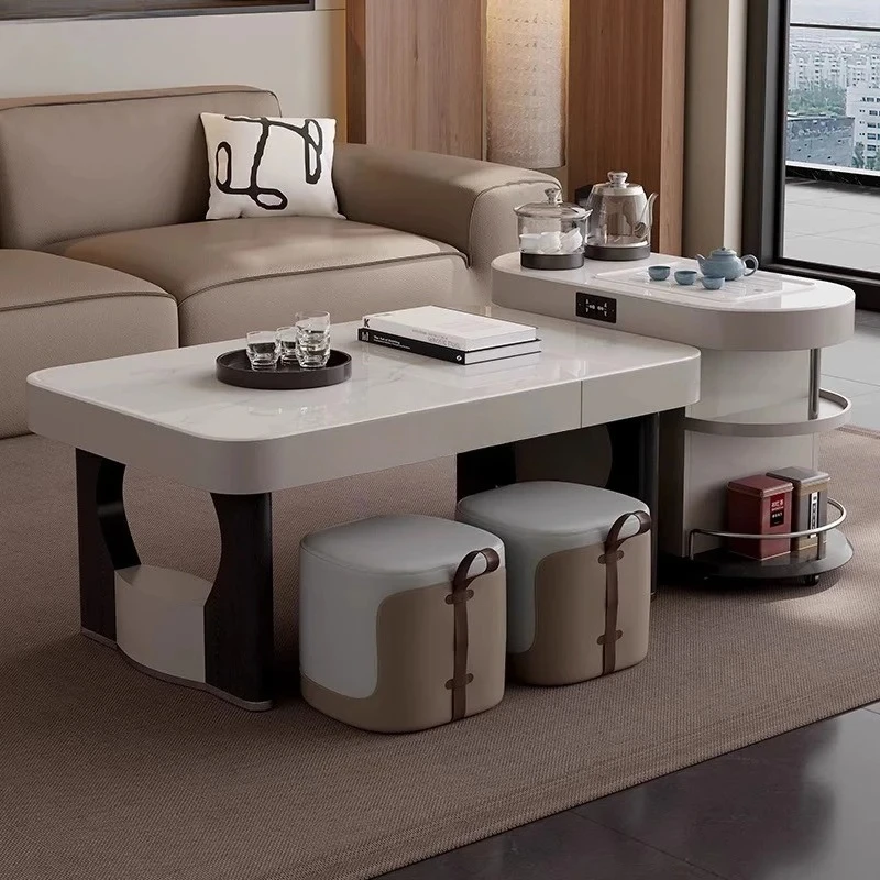 

Italian Minimalist Microcrystalline Stone Coffee Table Combination Living Room Home Light Luxury High-end Designer