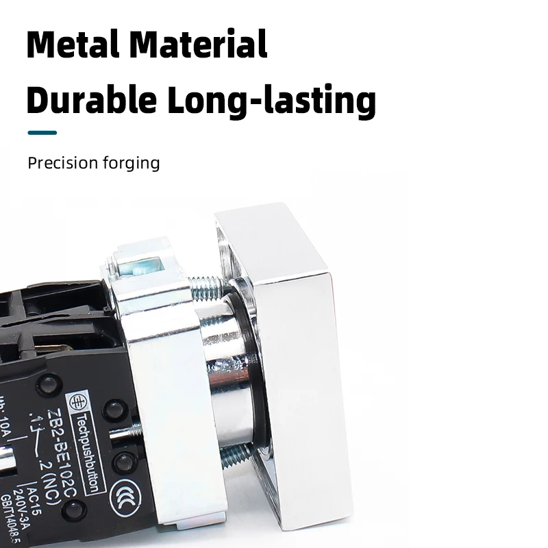 مواقف مزدوجة مفتاح بـزر دفع XB2-BL8325 BL8425 BW8465 شقة/عالية رئيس إعادة تعيين لحظة اثنين مفتاح الاتصال الفضي