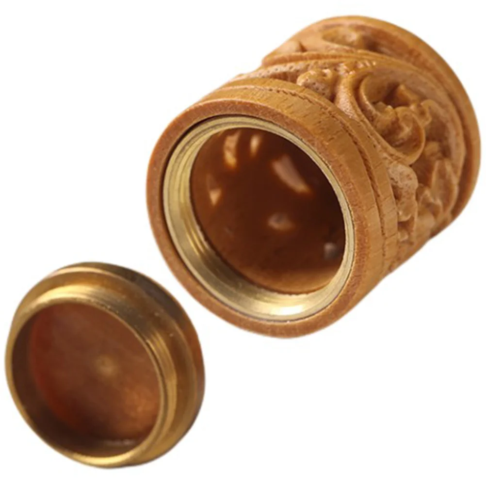

1pcs Vintage Style Carved Wood Sachet Aroma Beads Bottle Desktop Decor Openable Fragrance Pendant Diy Aromatherapy Gift Family