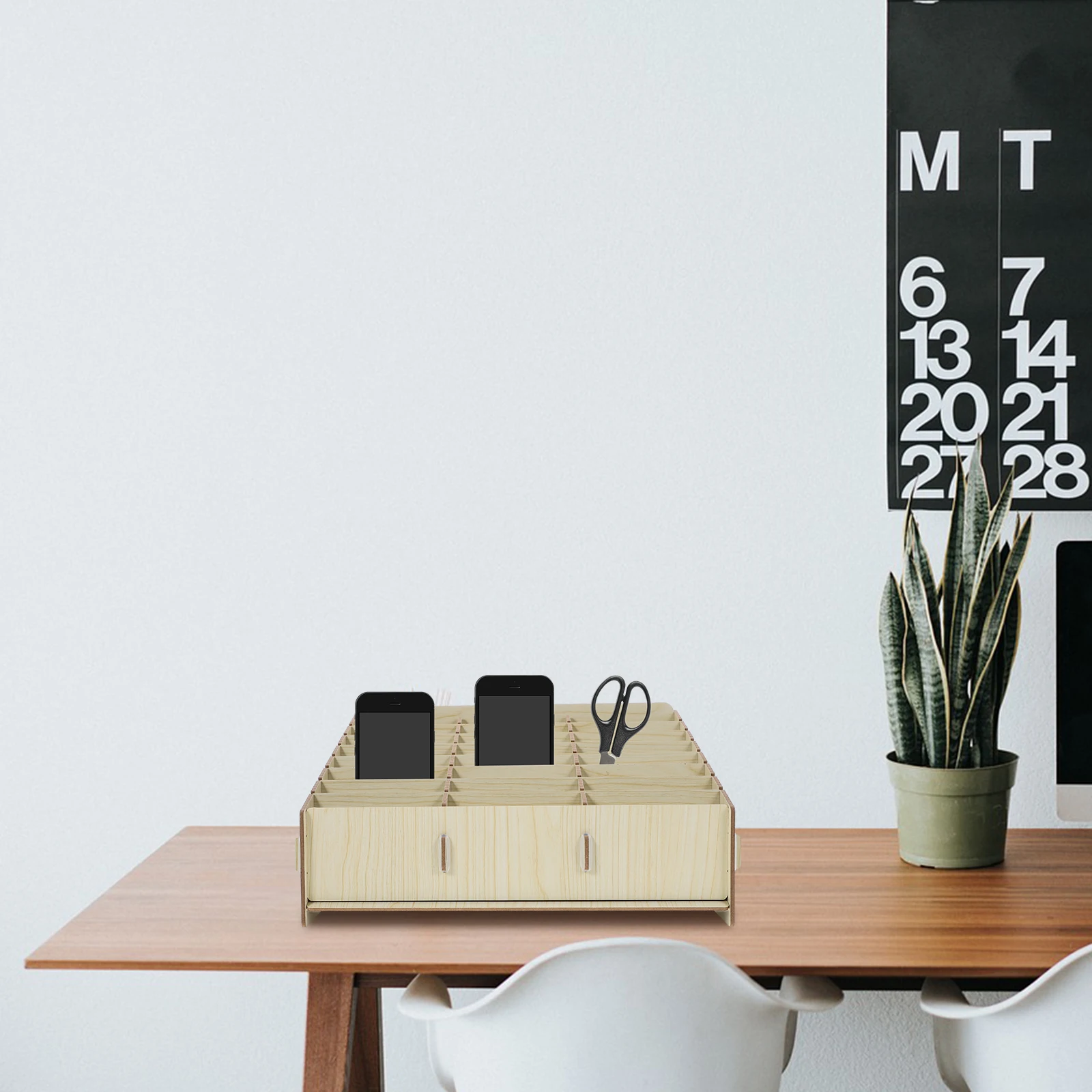 DIY Wooden Phone Storage Box 32 6x20x17 5cm Smooth Polished Desk ganizer School Classroom Office Supplies Container