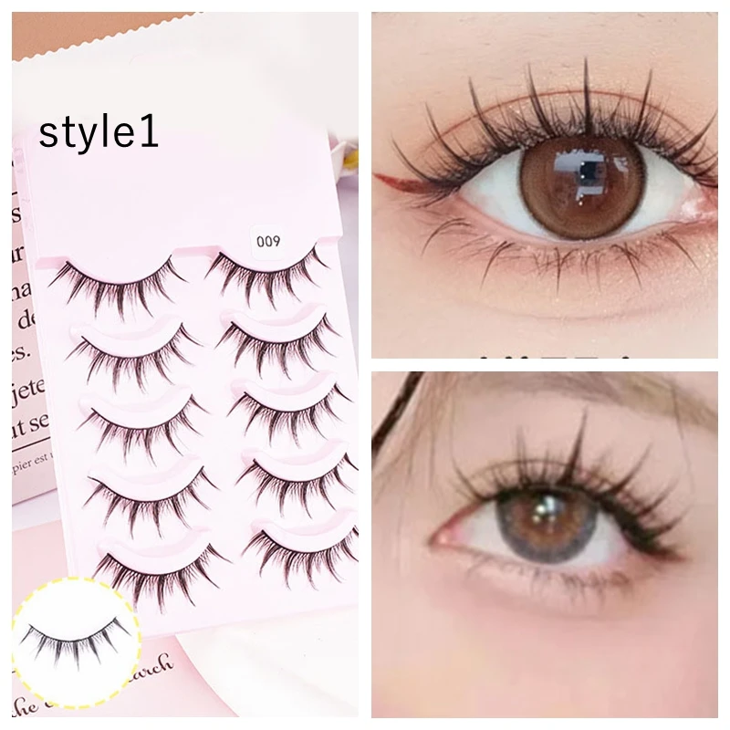 5 paia di ciglia finte 3D morbide Strumenti per ciglia per trucco quotidiano, Estensione comoda delle ciglia Ciglia nere