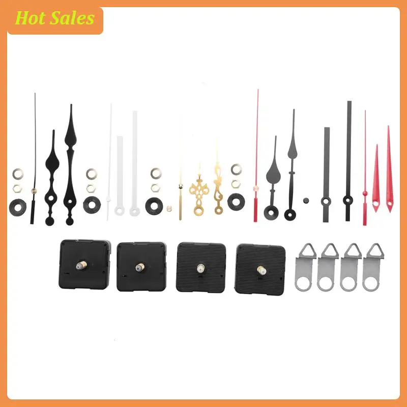 AA05 4Pcs Long Shaft Quartz Clock Movement Mechanism Motor Kit With 6 Pair Different Clock Repair Parts Replacement