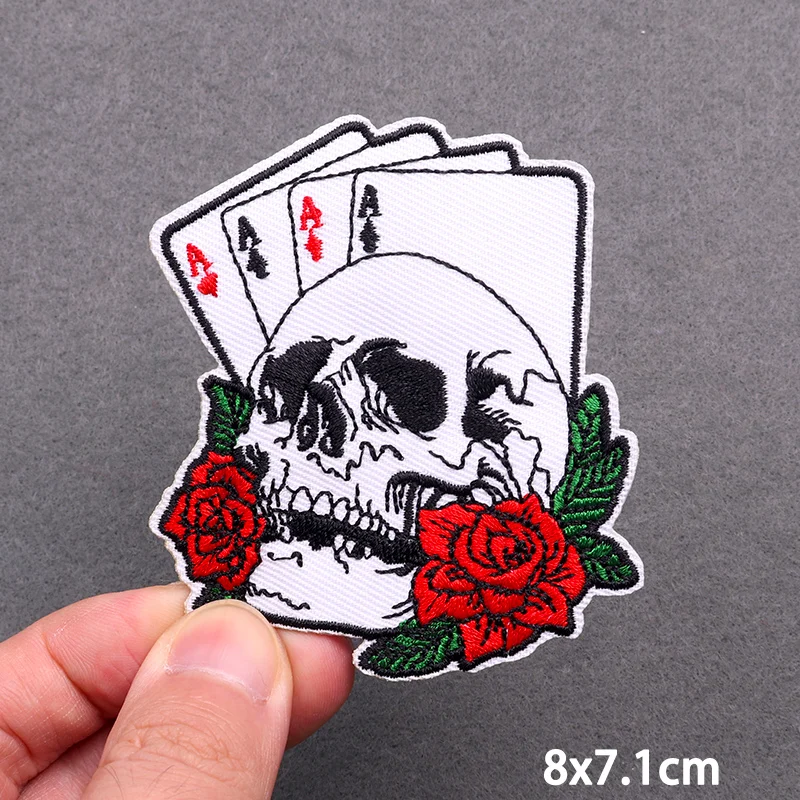 Hip Hop Punk Patch Iron On Embroidery Patches For Clothing Thermoadhesive Patches On Clothes Skull Patch For Clothes Stickers