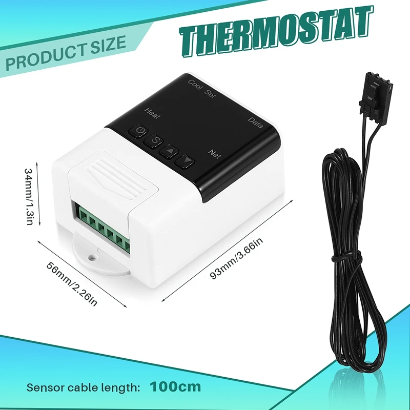 Wireless Wifi Temperature Controller Thermostat AC110-220V DTC1201 NTC Sensor Digital Display APP Control For Smart Home