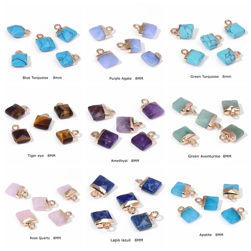 High Quality Natural Gems Pendant Rose Quartzs Amethysts Apatites Pendant Carved Mini Bag Shape Stone Pendant for Jewelry Making