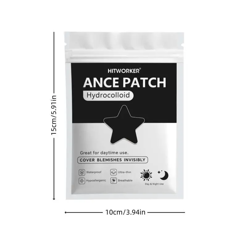 Bulk Pack Hydrocolloid Star Pimple Patches Black Acne Treatment Stickers 400/600/800Pcs for Beauty Skincare Gifts