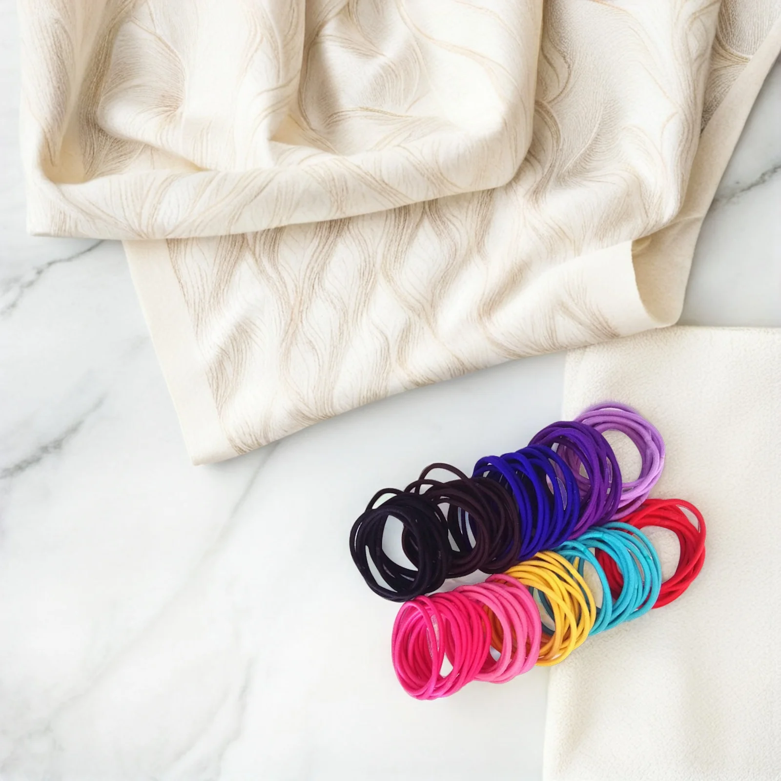 

50pcs Ties Elastic Ponytail Holders Kids Rubber Bands Gentle No Metal Ponytail Holder Stretchy Accessories