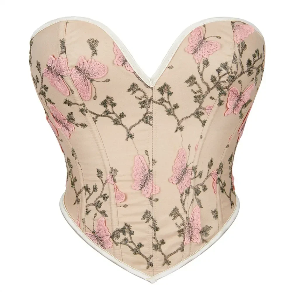 Heart Shaped Bra Corset Body Shapers Women Vintage Underbust Corset Top Fajas Printed Sexy Partywear Fashion Streetwear tube top