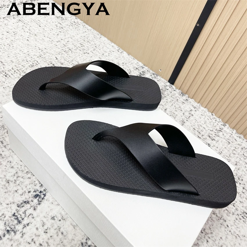 

Новые модные женские шлепанцы из натуральной кожи 2026 года: повседневные пляжные сандалии, хит продаж, стильные мюли