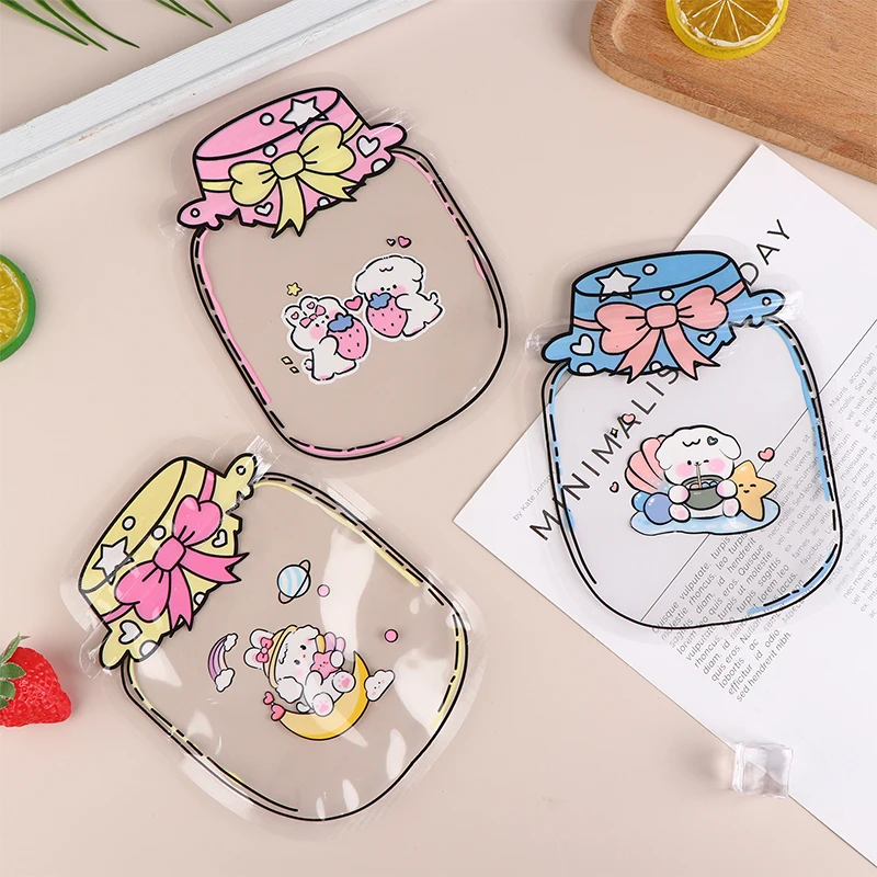 10Pcs Multifunctional Storage Bag Resealable Cartoon Bottle Shape Plastic Zip Lock Bags Clear Valentine Candy Jewelry Gifts Bag