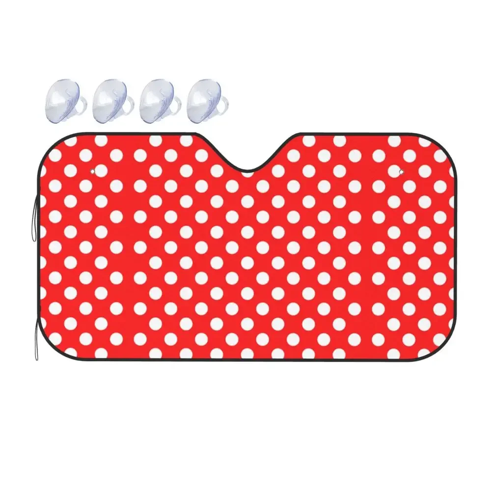 

Летний зонт в горошек вишня, зонт для изоляции автомобиля, зонт на окно, переднее ветровое стекло, Выдвижной Автомобильный Универсальный Зонт в горошек вишни