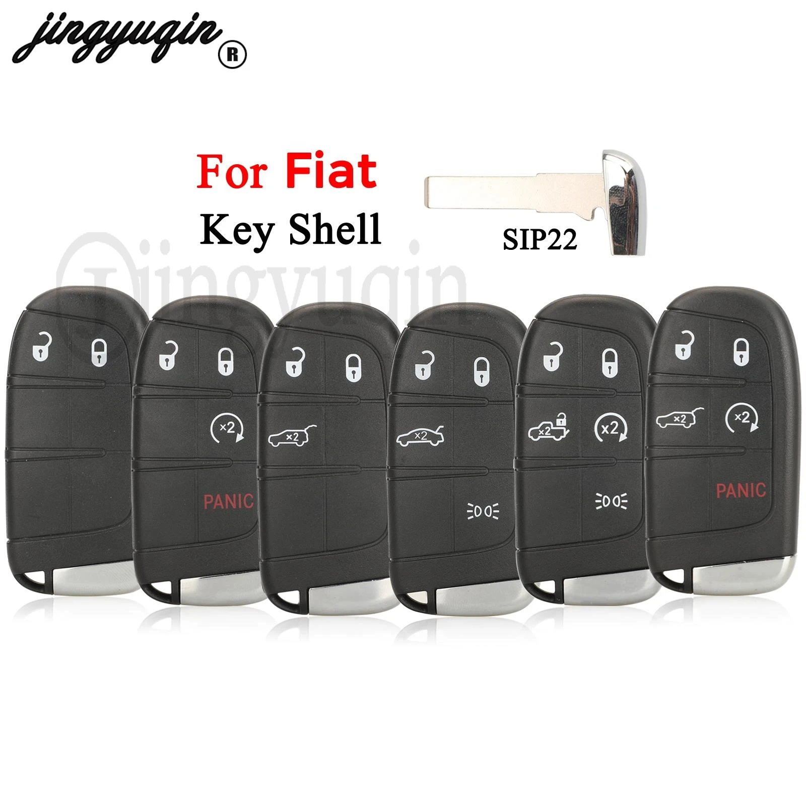 

jingyuqin 2/3/4/5 Buttons RemoteKey Shell Case SIP22 Blade for 500 500L 500X 2015 2016 2017 2018 2019 2020 Fob Replacement