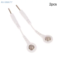 2PCS Electrode Lead Wire Connecting Cables Plug 2.0mm Snap 3.5mm Male Connector Cable Use For Tens/EMS Massage Machine Device