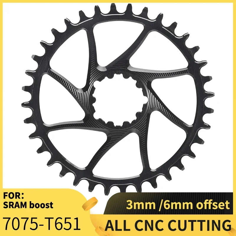 

PASS QUEST 3mm/6mm Offset Crankset for SRAM Gx xx1 Eagle Round/oval MTB Narrow Chainring 32T-38T Bike Bicycle Chainwheel