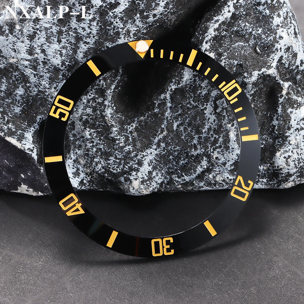 38 مللي متر سبائك السيراميك ساعة الحافة صالح NH36 NH35 NH34 ل Seiko ل أسود أخضر المياه شبح ساعة مقياس حلقة مع النقاط مضيئة