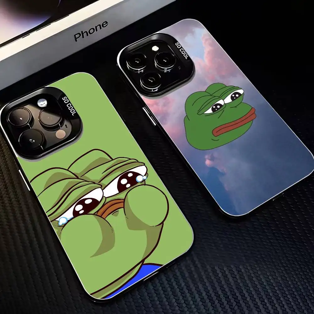 

Funny P-Pepe the Frog Phone Case For iPhone 16,15,14,13,12,11,Mini,Pro,MAX Black Matte Shockproof Cover