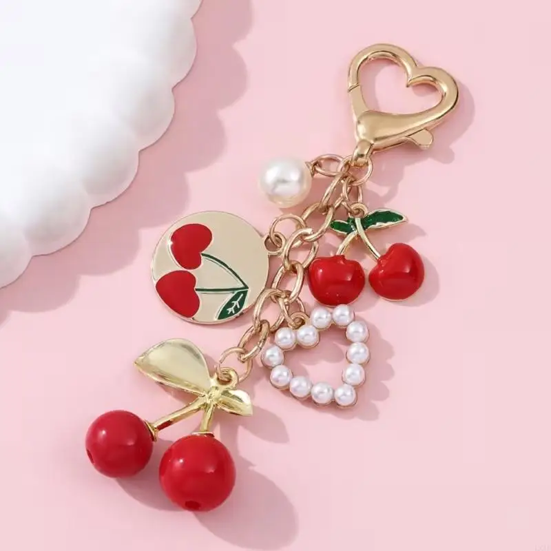Practical Cherrys Holder Accessory Sturdy Alloy Charm Texture with Sturdy Alloy Clasp Keys Ornament Decoration