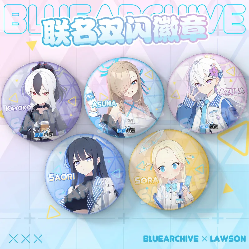 Blue Archive The Animation Brooch LAWSON Brooches for Women ASUNA AZUSA Badges Pins Kayoko SAORI Metal Accesorios SORA Jewelry