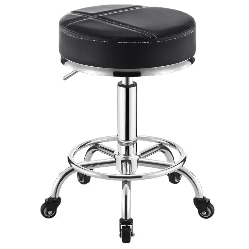 Professionele Draaibare Kappers Stoelen Wielen Draagbare Rollende Kappersstoel Roterende Coiffeur Stuhl Salon Meubels Mq50bc