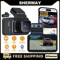 2 Channel Car DVR UHD 4K Dual Channel Dash Cam Front and Rear Camera 1080P DVRs Recorder Video Registrator GPS Dashcam Camcorder