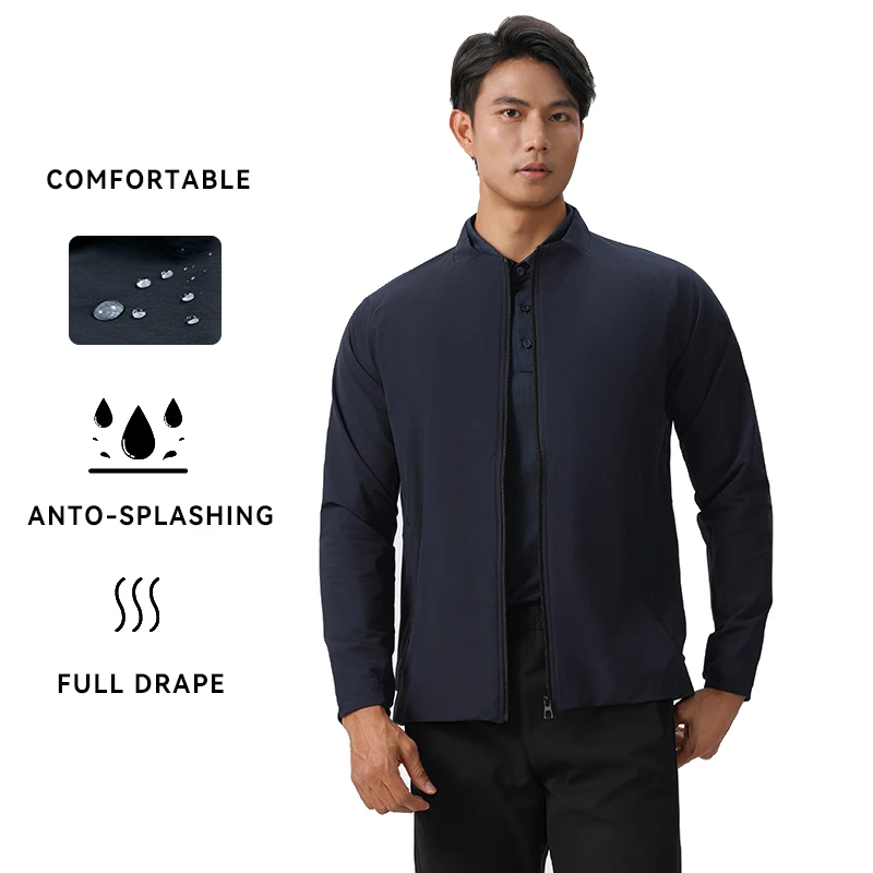 

(M-4XL)Men Water Repellent Anti-Splashing Anti-fouling Anti-Oil Running Jacket Zip-up Camping Hiking Outerwear Sport Coat