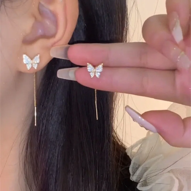 Chic 2pcs Butterfly Earrings for Girls - Captivating Fashion Accessory, Perfect for Daily Wear & Birthday Celebrations