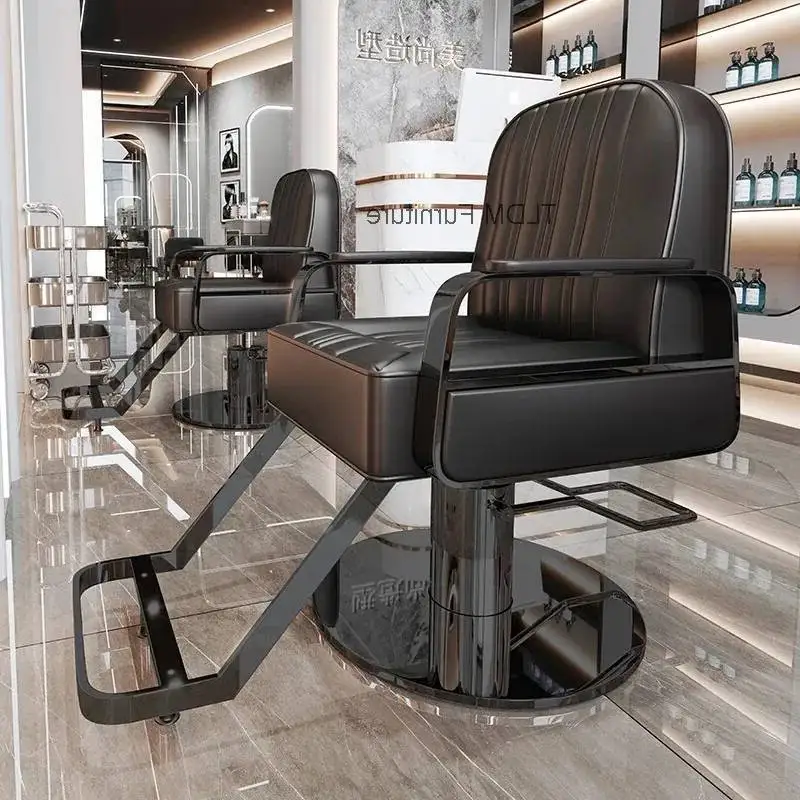 Sillón de Barbería Simple y Moderno, de Alta Calidad, Lujoso, Ergonómico y Cómodo, para Salón de Belleza