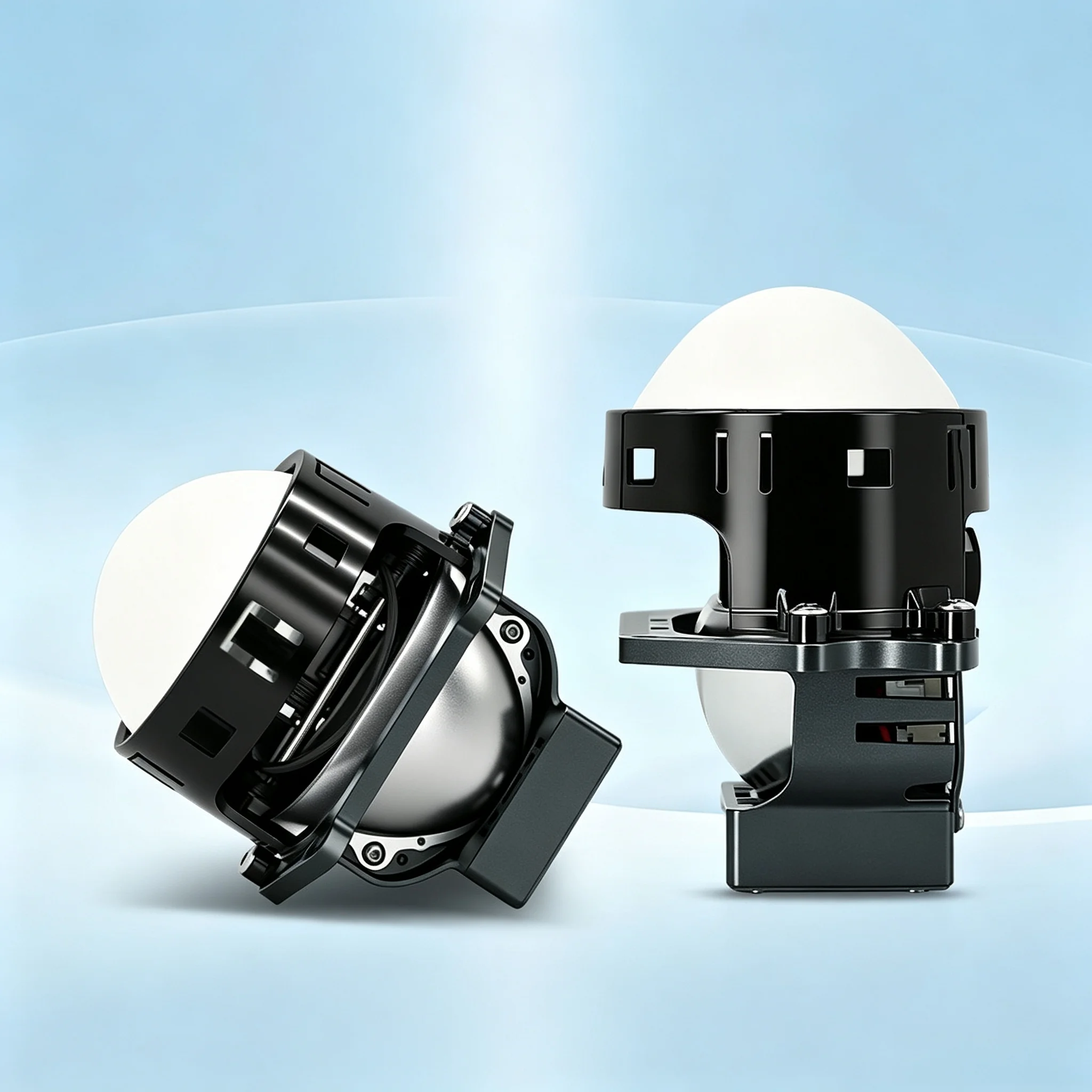 NXY S1 3 Inch APP Control LED Bi Projector Lens 45W High Power Hi Lo Beam Car Retrofit Headlight Lamp Smart Lighting Bulb