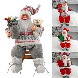 Christmas Tree Decorations for Home Height 35cm Santa Claus Doll Children's Gifts Window Ornaments Navidad New Year 2024