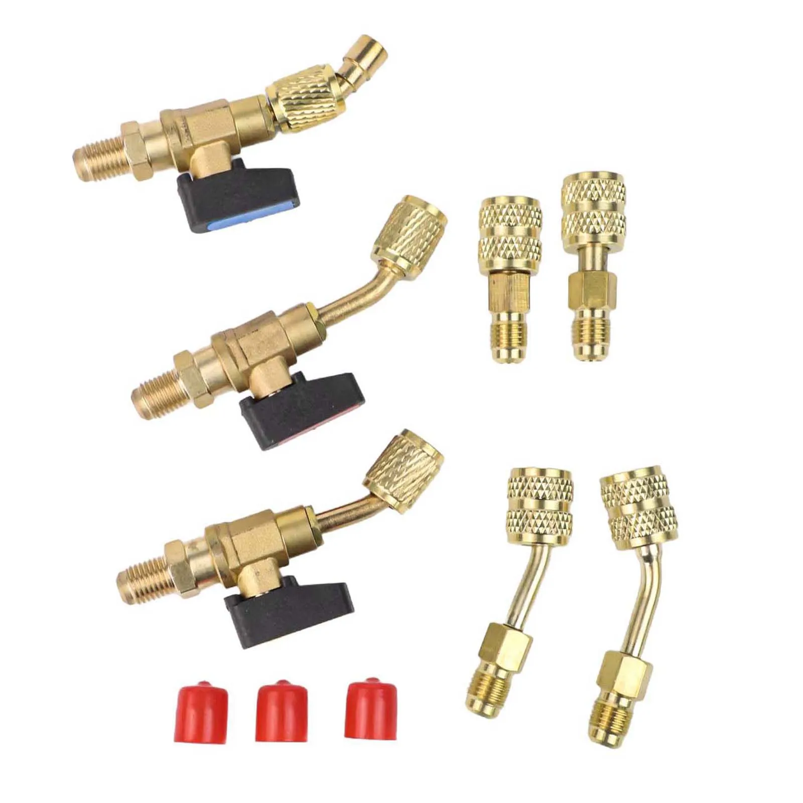 

Новейшая распродажа, 7 шт. для R134A, компактный шаровой кран для кондиционера, 5/16 дюймов, женский до 1/4 дюйма, сменные автомобильные аксессуары