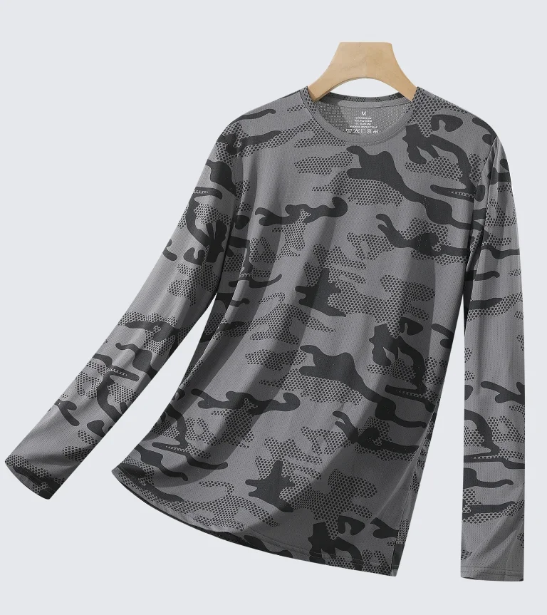 Tarnmuster bedruckte Herren-T-Shirts, Sommer, lässiges Herren-Oberteil, Laufen, Fitness, Herren-Langarmshirt, Outdoor-Mode, Herren-Sport-T-Shirt – Detail 15