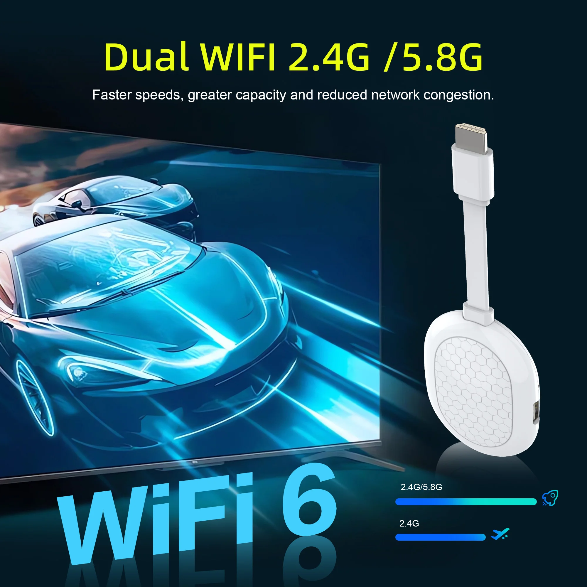 عصا تلفزيون Mortal Q2S تعمل بنظام Android 14 مع خاصية التحكم الصوتي وWiFi6 وبث تلفزيوني مباشر مجاني وعصا تلفزيون 4K HDR Allwinner H313 وNetflix وYouTube
