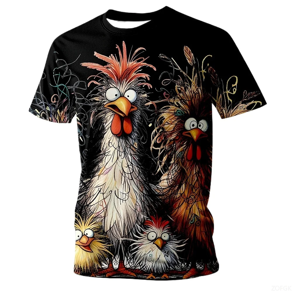 

Funny Men's Clothing Animal Chicken Print T shirt Men Casual Mens Clothing Short Sleeve Tee O-Neck Pullover Oversized T-shirt