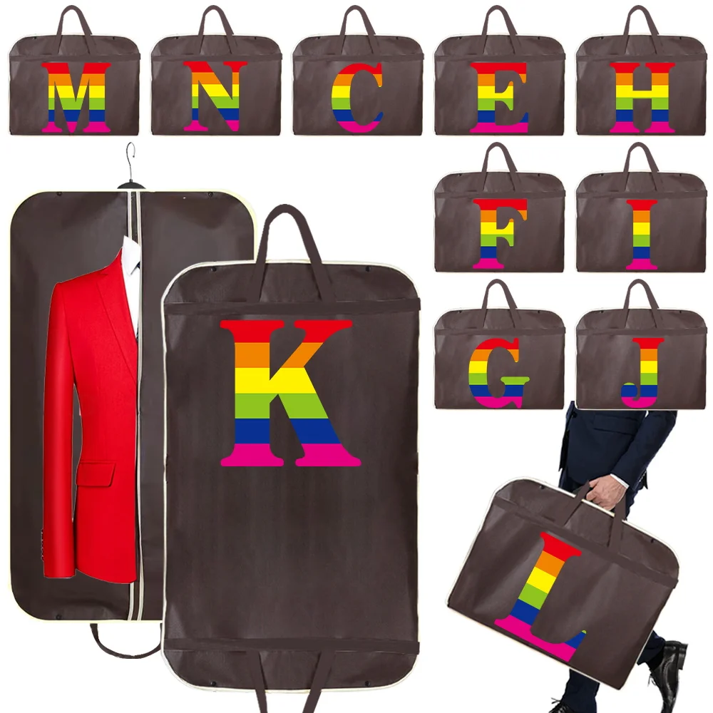 Dustproof Clothing Covers Wedding Dress Dust Cover Suit Coat Storage Bag Rainbow Letter Garment Bags Hanging Clothes Organizer