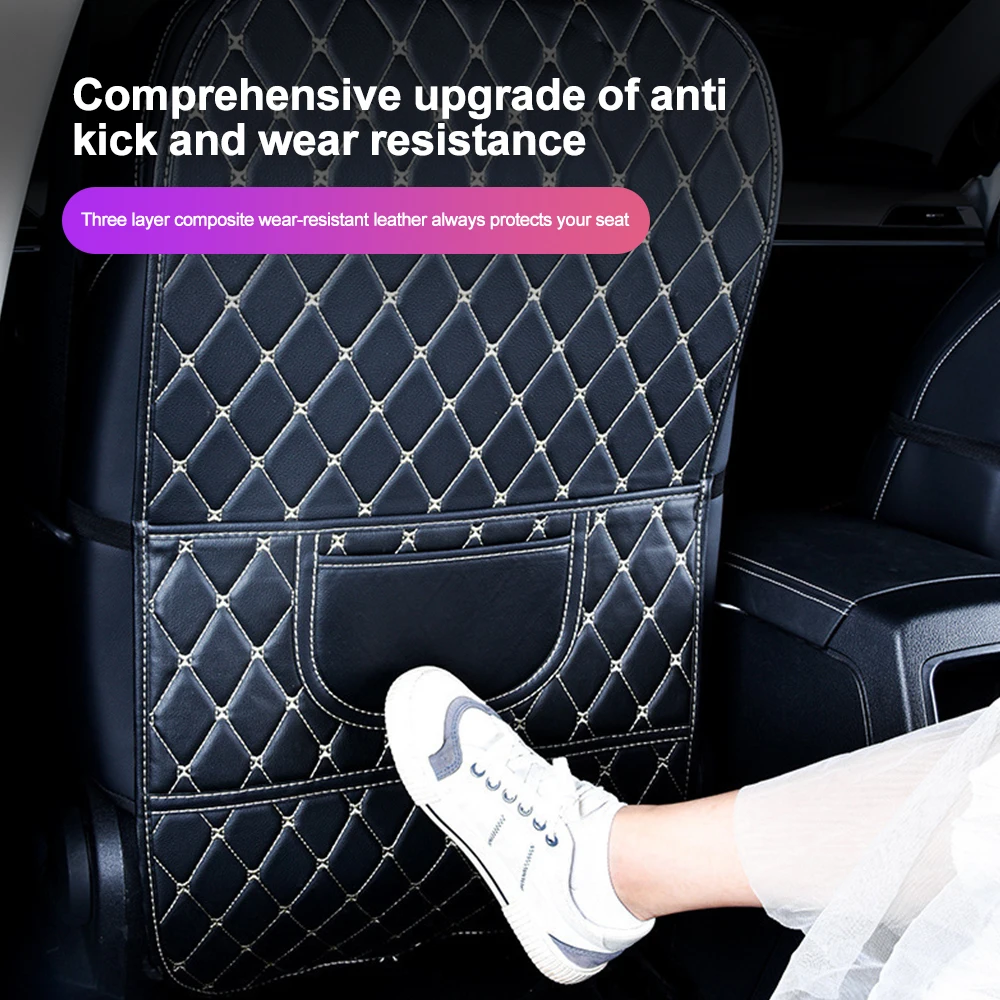 Car Seat Back Protector Cover For Children Kids Anti Kick Mud Dirt Pad Auto Anti-Kick Mat Pad with Storage Bag Car Accessories