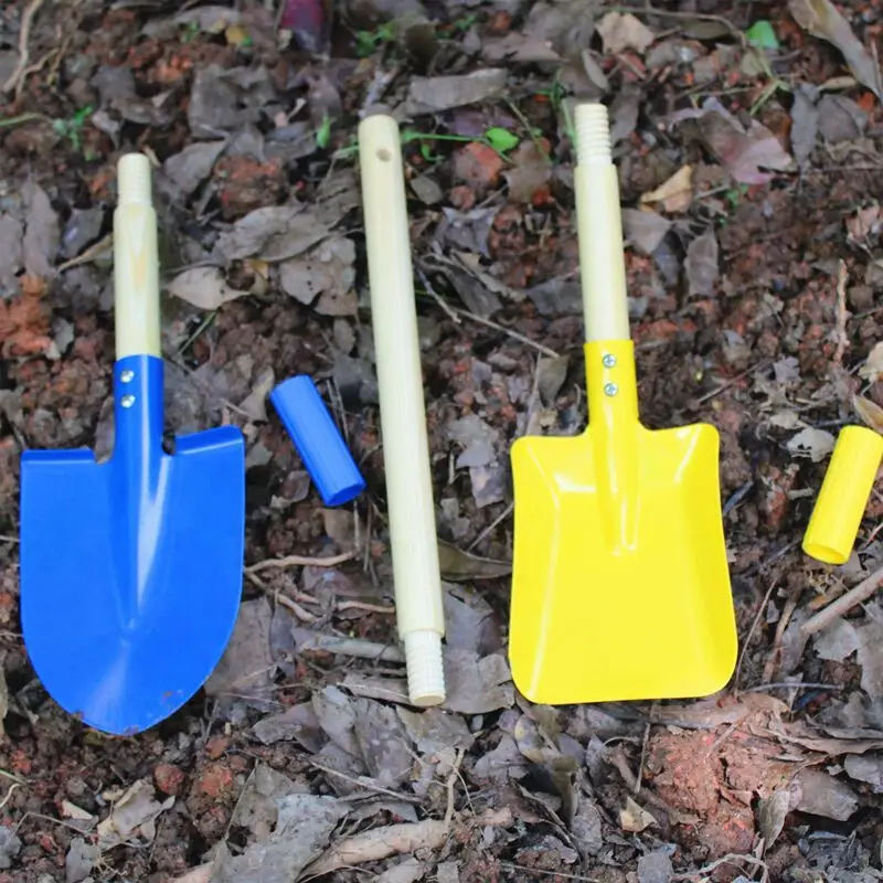 1/4 szt. Mini Zestaw Narzędzi Ogrodowych Zabawka Grabie Spadochronka Motyka i Grabie do Liści Odłączane Rękojeści z Prawdziwego Drewna Łatwe w Użyciu do Zbierania Liści na Trawniku