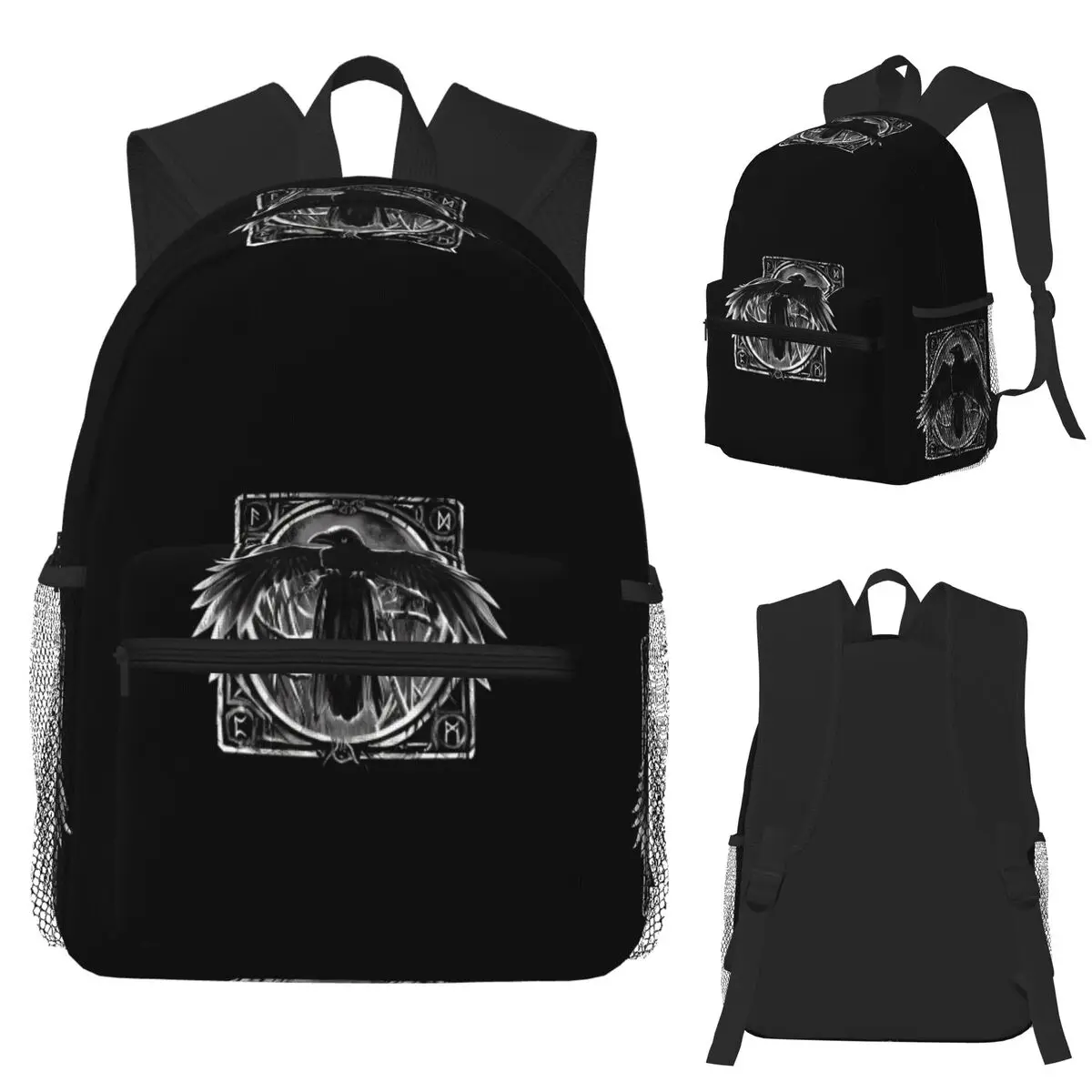 Odin's Watcher Yggdrasil Raven Student Backpack School Bag Hiking Travel Daypack for Men Women Bookbag Shoulder Bags