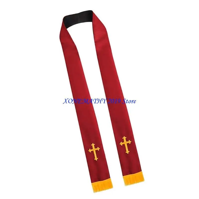 

F42F Двусторонний палантин для причастия с христианской символикой, шаль для поклонения для пасторов и священников, церковная