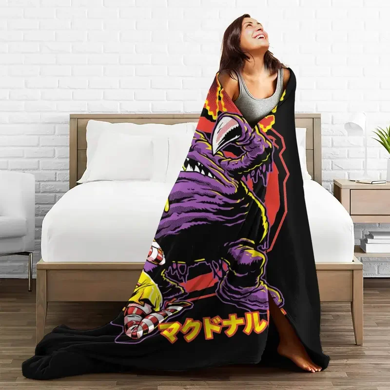 GRIMACE Kaiju Japanese Anime Blankets Flannel Winter Portable Warm Throw Blankets for Bedding Travel Bedspread