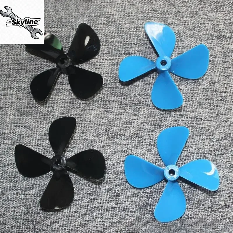 2 Pairs Four Blades Paddle Positive/Reverse 2 CW 2 CCW 60 Plastic Propeller Hole 4.0mm for RC Boats Spare Part DIY Models