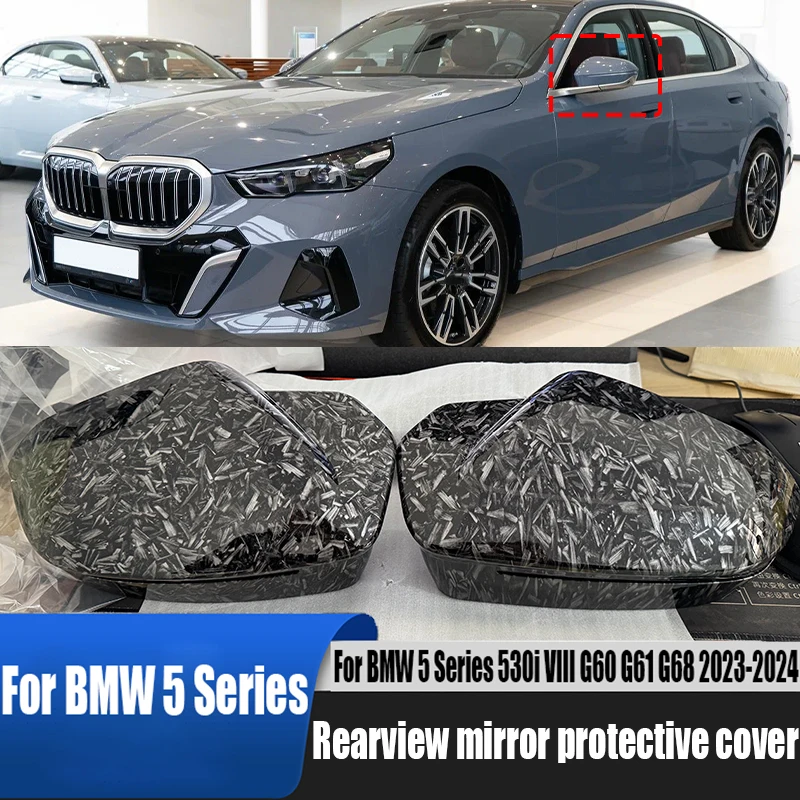 

For BMW 5 Series 530i VIII G60 G61 G68 2023 2024 bull horn rearview protective cover automotive exterior decoration accessories