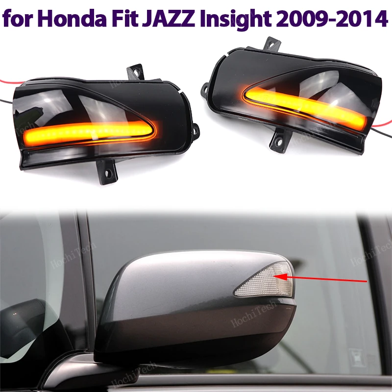 2x dynamiczne lusterko boczne migacz światła kierunkowskazów LED dla Honda Fit Jazz GE6 GE8 Insight ZE2 Facelift