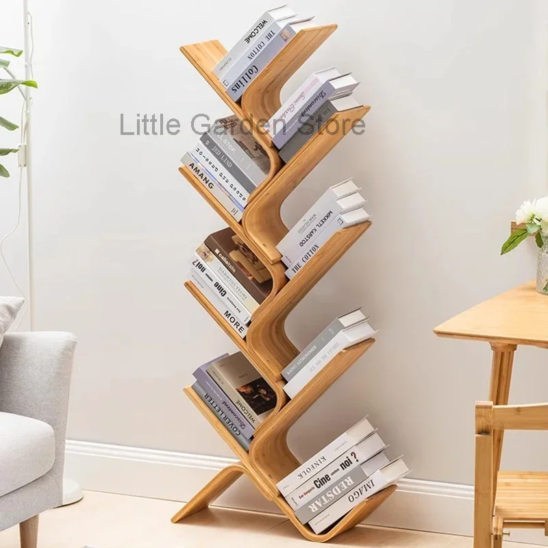 

Industrial Wooden Curved Bookcase Mobile Storage Display Shelf Bookcase Modern Minimalist Estante Para Livros Modular Furniture