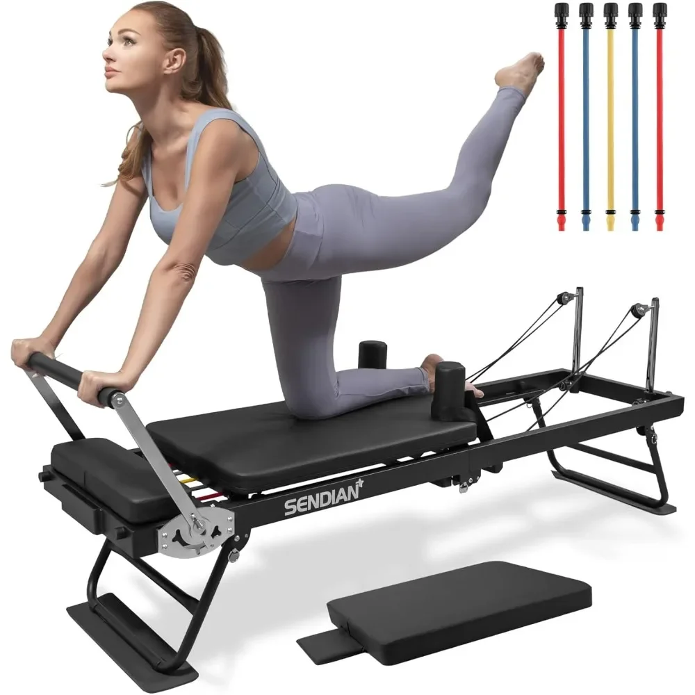 

Foldable Pilates Equipment for Home Workouts,Pilates Reformer Machine for Home,Pilates Exercise Equipment with Jump Board